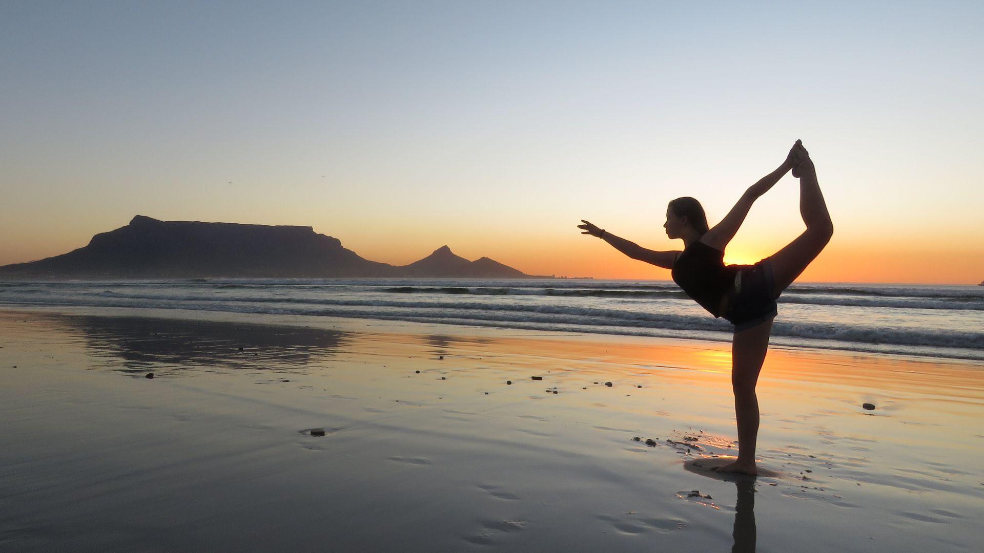 Abstract wellness background with subtle yoga poses